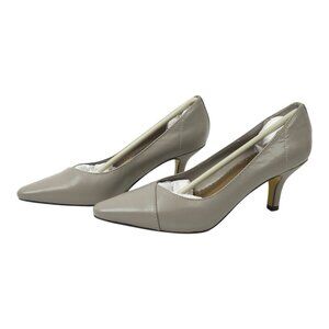 Bella Vita WOW Taupe Pump Womens Size 5 M Kitten Heel Leather Kidskin NEW